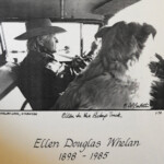Ellen Whelan and her dog in a truck 1978