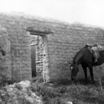 Adobe structure at the lake